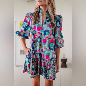 Colorful Patterned Women's Dress